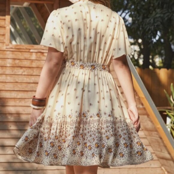 SHEIN - Bow Front Floral Print Dress Soft Fabric Size 4xl New - Picture 2 of 5